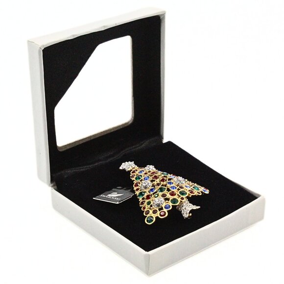 Fantastic SWAROVSKI 1999 Limited Edition Multicolor Christmas Tree Holiday Brooc - Picture 3 of 9